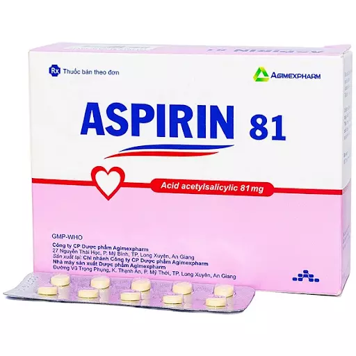 Aspirin là thuốc chống kết tập tiểu cầu, ngừa đột quỵ thường sử dụng